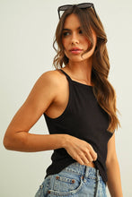 Load image into Gallery viewer, MIOU MUSE - WHITE SQUARE NECK RIBBED TANK TOP
