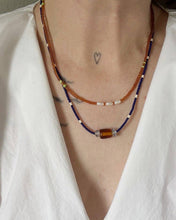 Load image into Gallery viewer, recycled lovers - 010 - Glass Bead Necklace: 15"
