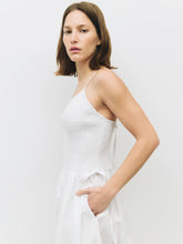 Load image into Gallery viewer, All Row - The Jenni Dress | Smocked Midi Dress with Side Ties: WHITE

