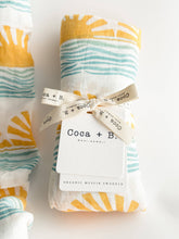 Load image into Gallery viewer, Coca + B. - Sun and Wave Surfer Organic Bamboo Swaddle

