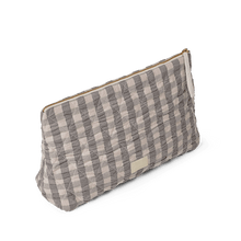 Load image into Gallery viewer, JUNA - Quilted Cotton Makeup Bag: Green/Sand
