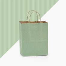 Load image into Gallery viewer, Nashville Wraps - Recycled Shadow Stripe Kraft Paper Retail Shopping Bags: Picket Fence / 25 Pack / Cub 8x4.75x10.5"
