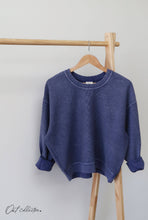 Load image into Gallery viewer, OAT COLLECTIVE - PREMIUM BASIC Cropped Thermal Vintage Pullover: WASHED CRANBERRY / M

