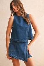 Load image into Gallery viewer, MIOU MUSE - ASYMMETRIC CUT DENIM TOP
