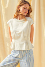 Load image into Gallery viewer, MIOU MUSE - WAIST DETAIL CAP SLEEVE TOP
