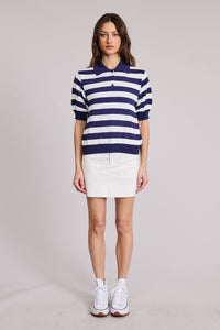 FLAT WHITE - Victoria Stripe Sweater Top