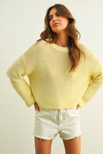 Load image into Gallery viewer, MIOU MUSE - YELLOW ROUND NECK KNITTED SWEATER
