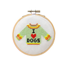 Load image into Gallery viewer, Cotton Clara - I Love Dogs Cross Stitch Kit
