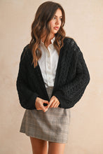 Load image into Gallery viewer, MIOU MUSE -  LIGHT WEIGHT CABLE KNITTED CARDIGAN
