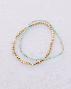 Coast and Cove - Goldie Sprinkle Beaded Bracelet- TEAL