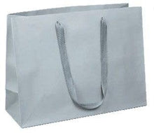 Load image into Gallery viewer, Box &amp; Wrap - Manhattan Twill Ribbon Handle Bags: Wall Street White - Twill Ribbon Handle Gift Bag / 10 x 5 x 13" / Case/100
