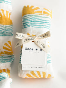 Coca + B. - Sun and Wave Surfer Organic Bamboo Swaddle