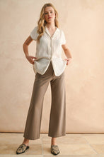 Load image into Gallery viewer, MIOU MUSE - Cream BUTTON DOWN CAP SLEEVE SHIRTS
