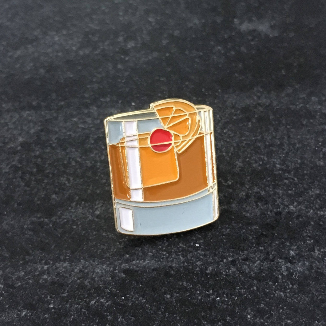 Love & Victory - Old Fashioned Cocktail PIn