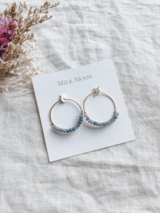 Milk Moon - Sapphire Hoops