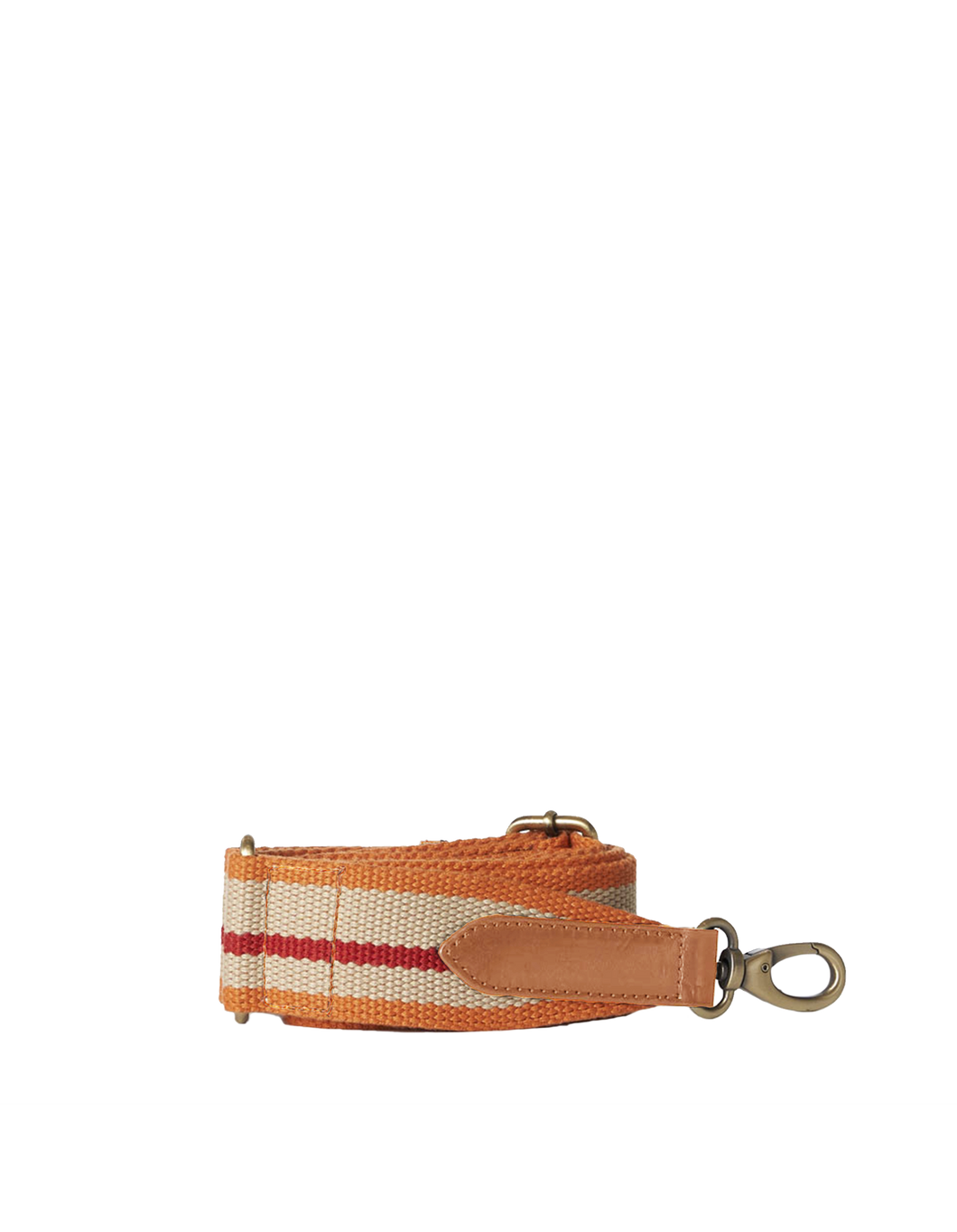 O My Bag - Striped Webbing Strap - Orange/Red/Cognac Classic Leather