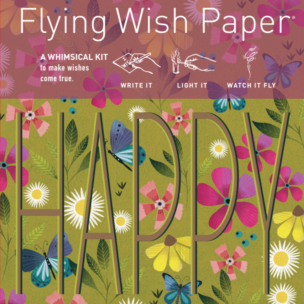 FLYING WISH PAPER - HAPPY / Spring! / Mini kit with 15 Wishes + accessories