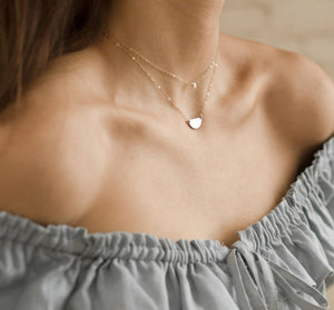 Token Jewelry - Mini Pearl Necklace: 16" / 14k Gold Fill
