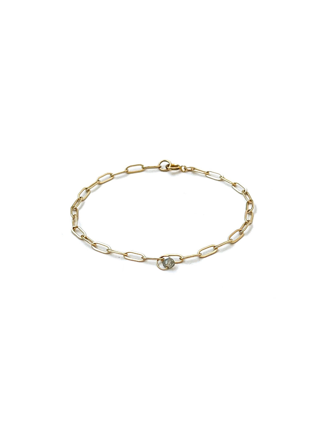 CLP Jewelry - Goldfill Paperclip Bracelet-Labradorite