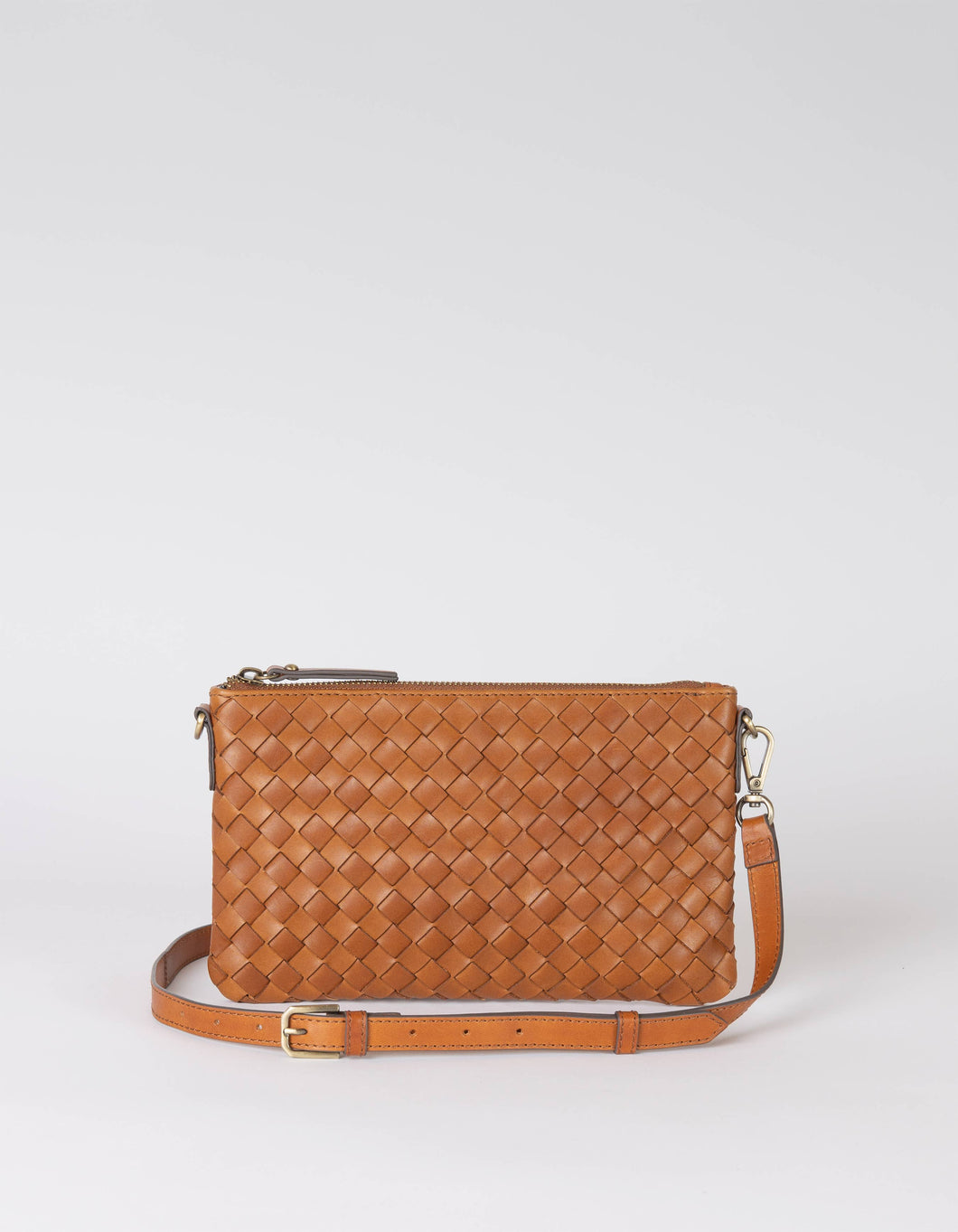 O My Bag - Lexi - Cognac Woven Classic Leather