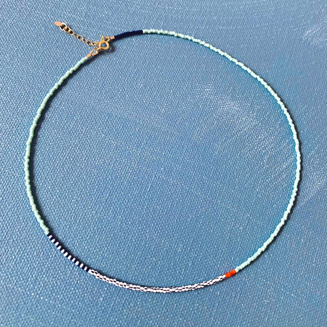 Alice Rise - Thinnest Line necklace, iceberg blue