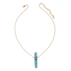 Heather Hawkins - Kyanite Bar Wrapped Necklace