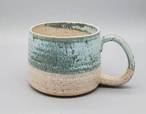 White Squirrel Clayworks - Turquoise Stoneware Ceramic  12-14oz Mug