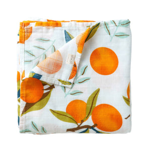 Ali+Oli - Muslin Swaddle Blanket (Tangerine)