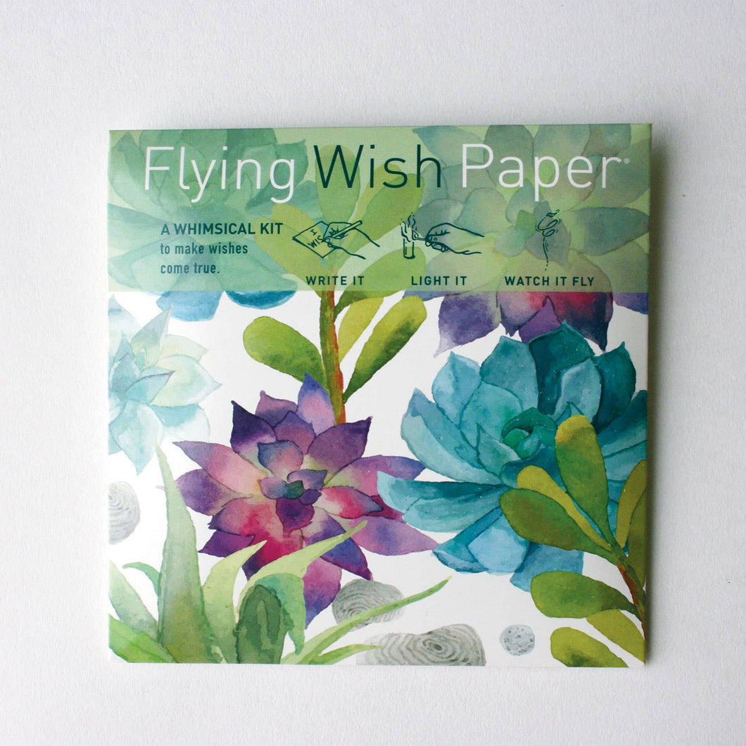 FLYING WISH PAPER - CACTUS GARDEN  / Mini kit with 15 Wishes + accessories
