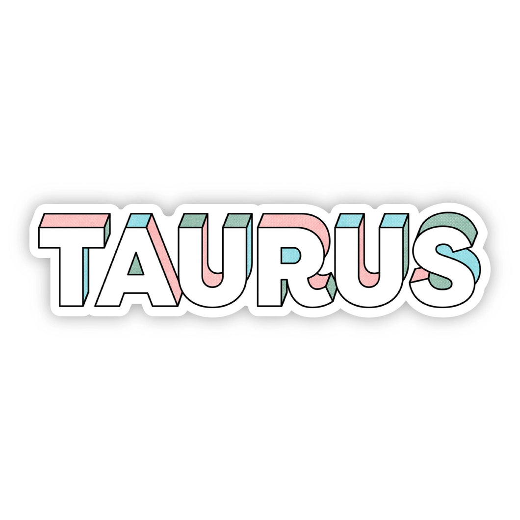 Big Moods - Taurus Lettering Zodiac Sticker