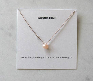 Soulsilk - Peach Moonstone Necklace Card