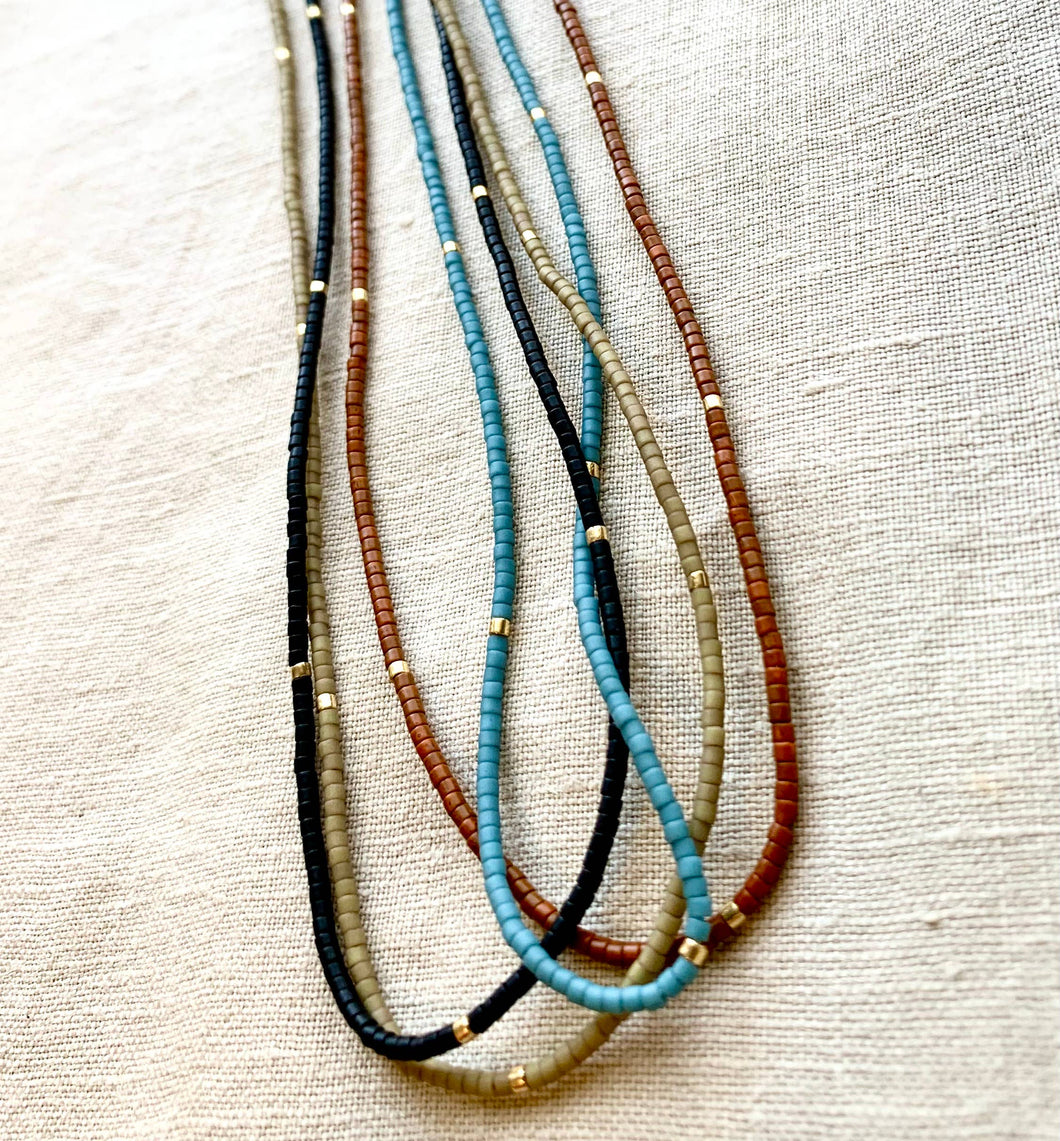 Ocean Breakup - Matte Neutral Beaded Necklace
