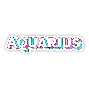 Big Moods - Aquarius Lettering Zodiac Sticker