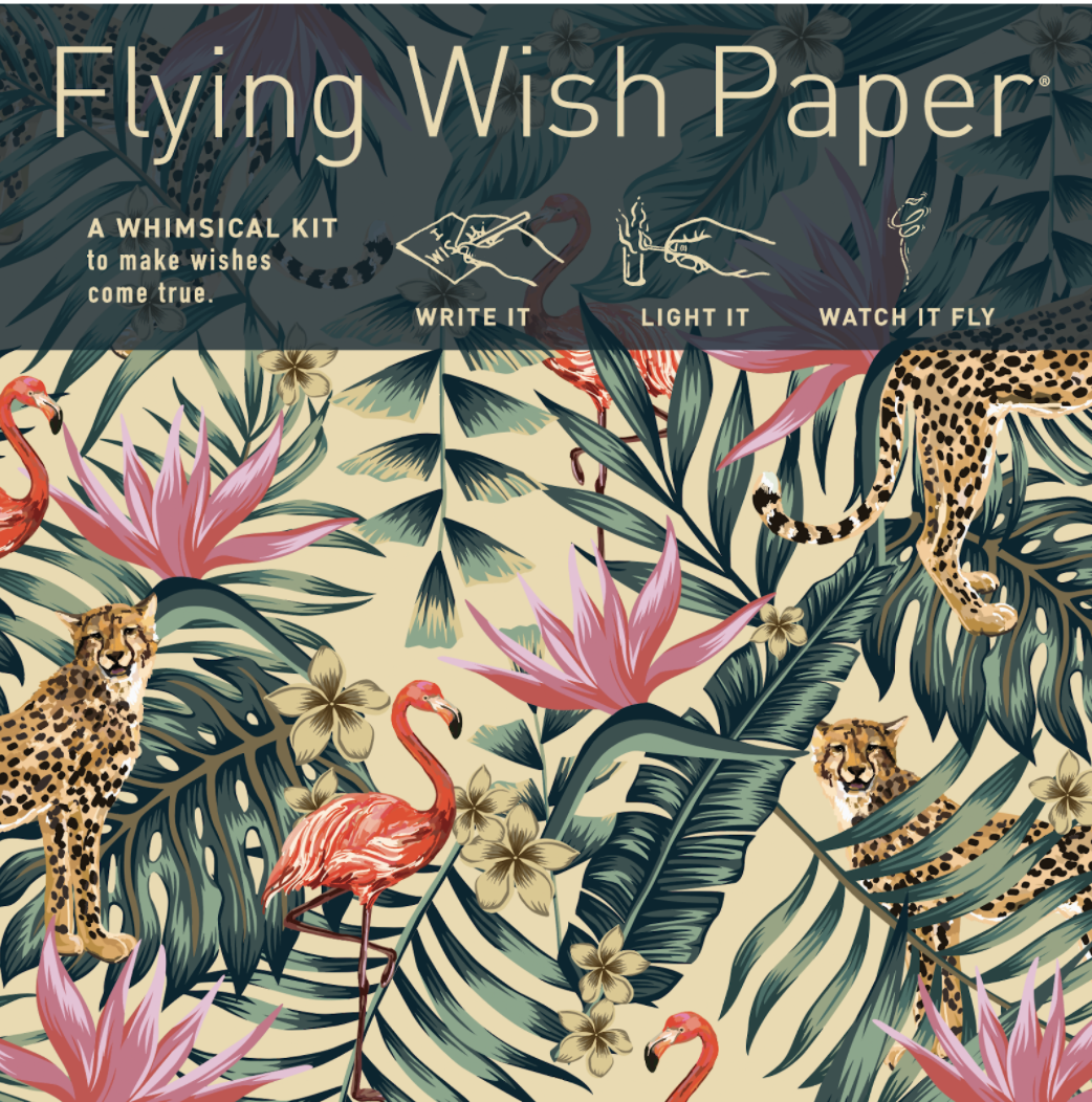 FLYING WISH PAPER - JUNGLE / Mini kit with 15 Wishes + Accessories