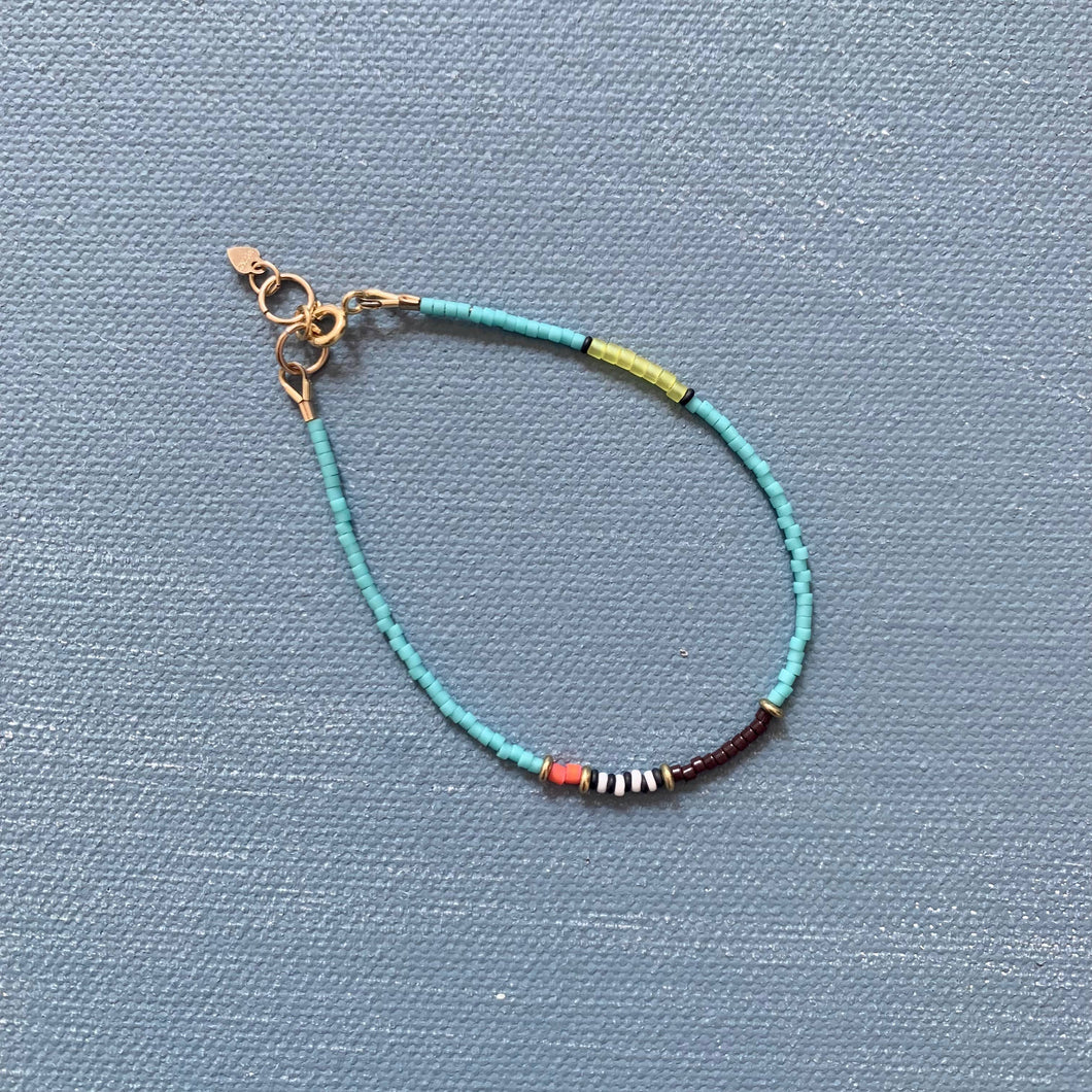Alice Rise - Thinnest Line bracelet, turquoise