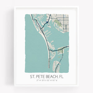 Sparks House - St. Pete Beach Florida Map 8 x 10