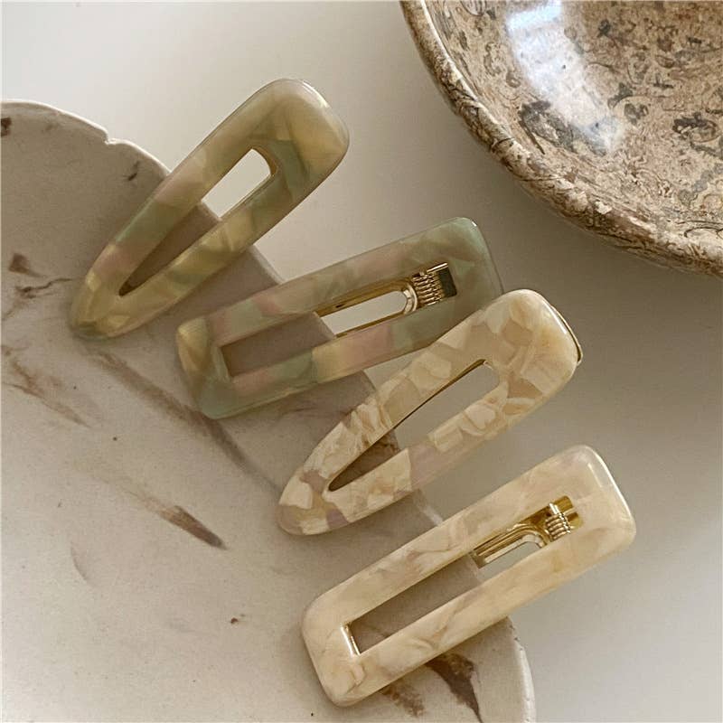 Adorro - Gemma | Marbled Printed Hair Clip (Set of 2)