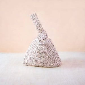 LIKHÂ - Dusty Rose Crochet Knot Bag - Straw Purse | LIKHA