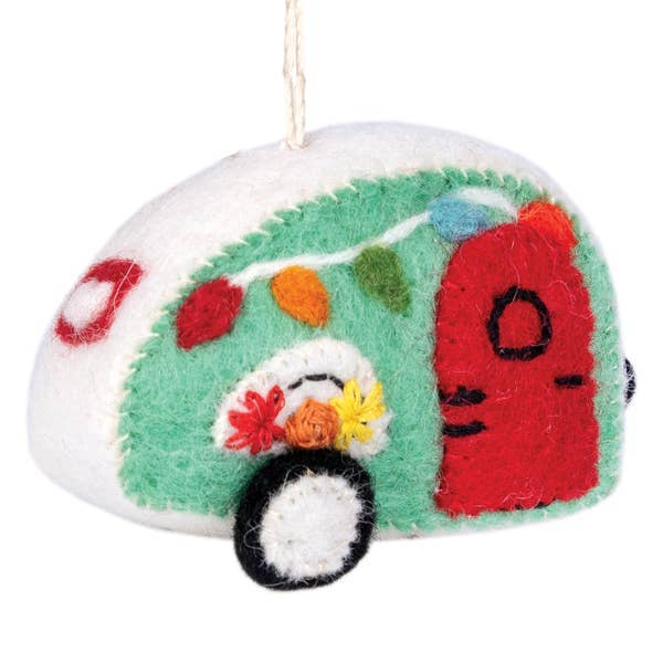 dZi Handmade - Micro Retro Camper Ornament - Aqua