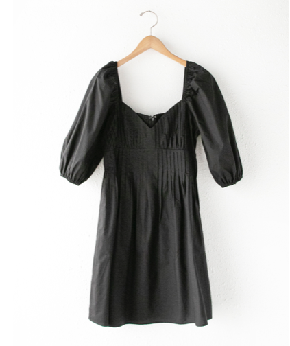 Ellie Poplin Mini dress black