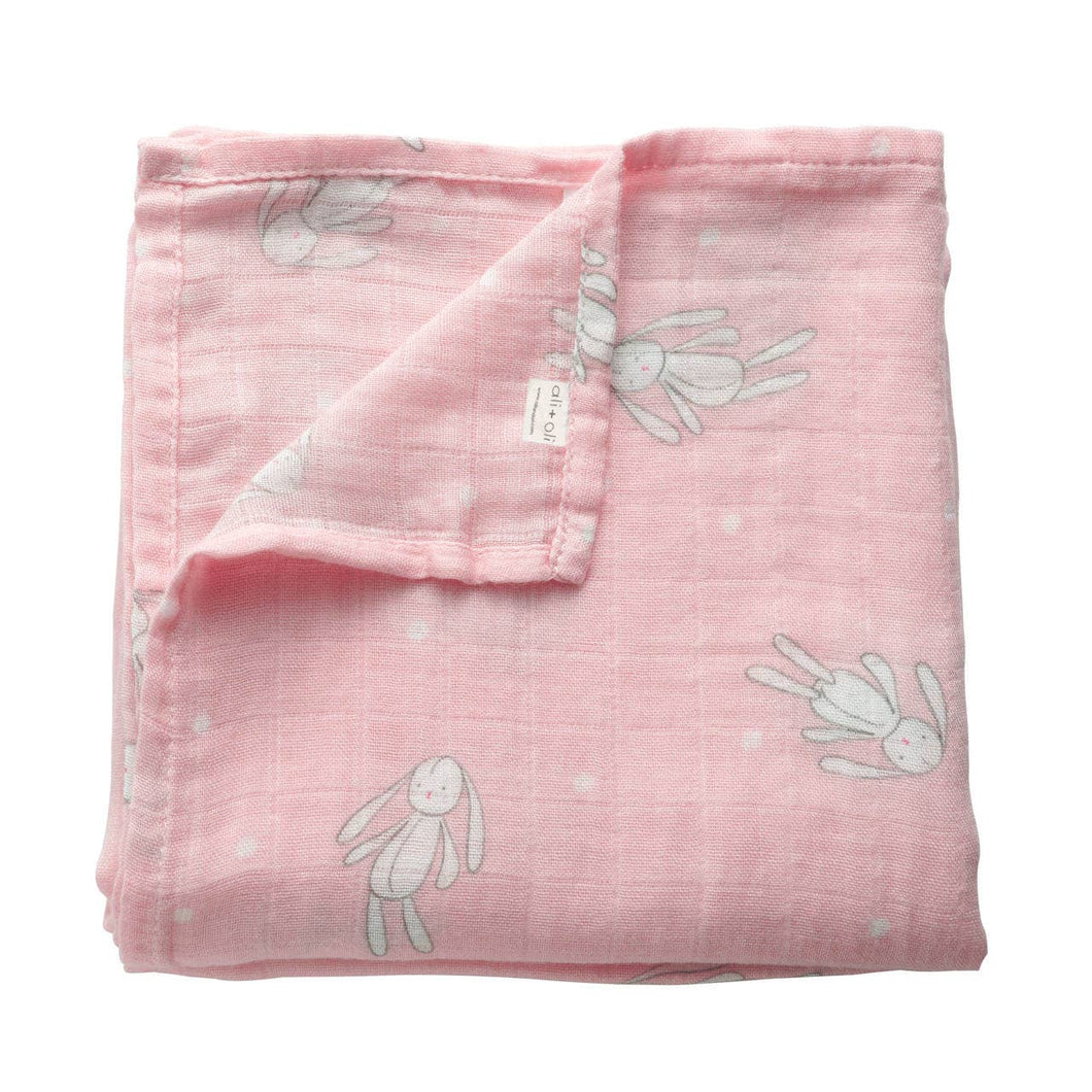 Ali+Oli - Muslin Swaddle Blanket (Rag Doll Bunny)