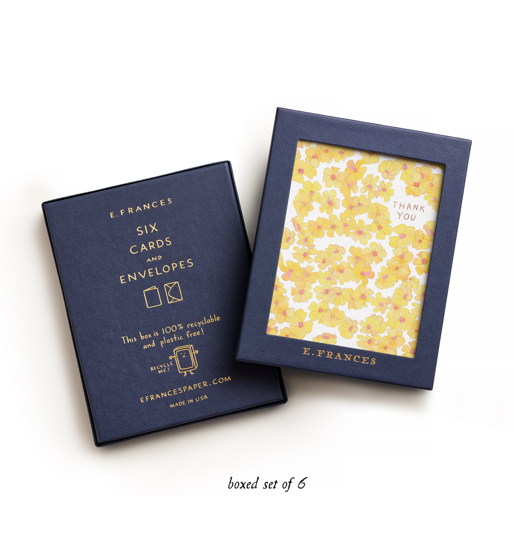 E. Frances Paper - Yellow Flowers Thank You | Boxed set of 6