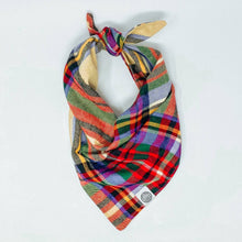 Load image into Gallery viewer, Camp Hound - Oakley Dog Bandana | Colorful Plaid Fall Flannel Pet Scarf: Small
