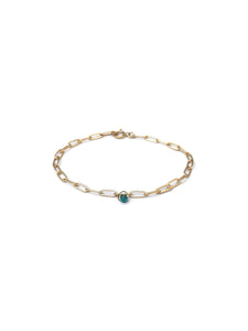 CLP Jewelry - Goldfill Paperclip Bracelet-Turquoise