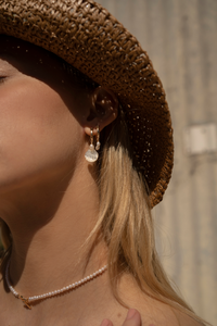 May Martin - Three Pearl Hinge Hoops
