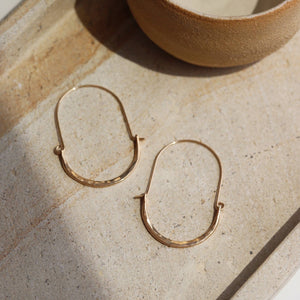 Token Jewelry - Hammered Paloma Hoops: Sterling Silver