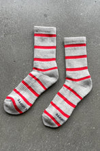 Load image into Gallery viewer, Striped Boyfriend Socks: Red Stripe

